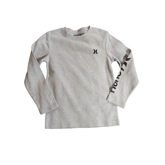 Hurley Long Sleeve Boys‎ 7/8 Gray Waffle Shirt - Picture 1 of 6